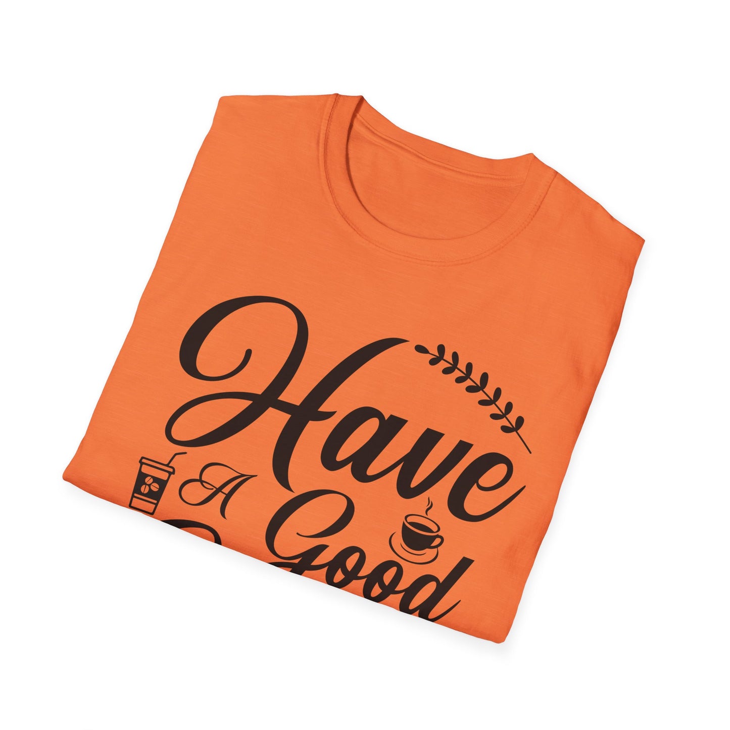 printed coffee orange t-shirt