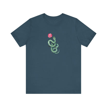 Custom Snake Printed Unisex blue Tee