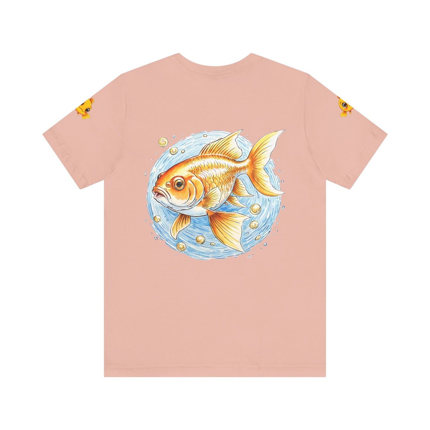 Fish_printed_Unisex_brown_Sleeve_T-shirt