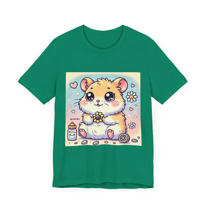 Little Hamster  green Short Sleeve Tee