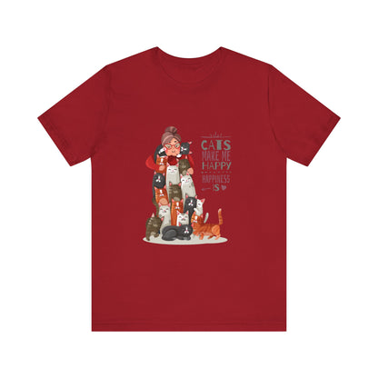 cute cat red t-shirt